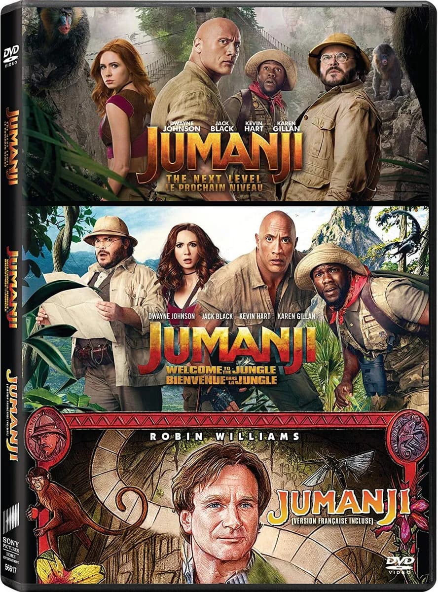 Jumanji: The Next Level / Jumanji: Welcome to the Jungle / Jumanji 1995 cover